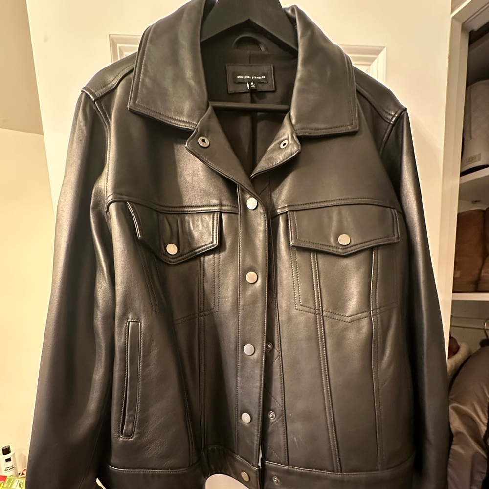 Universal Standard Sandro black leather Jacket
